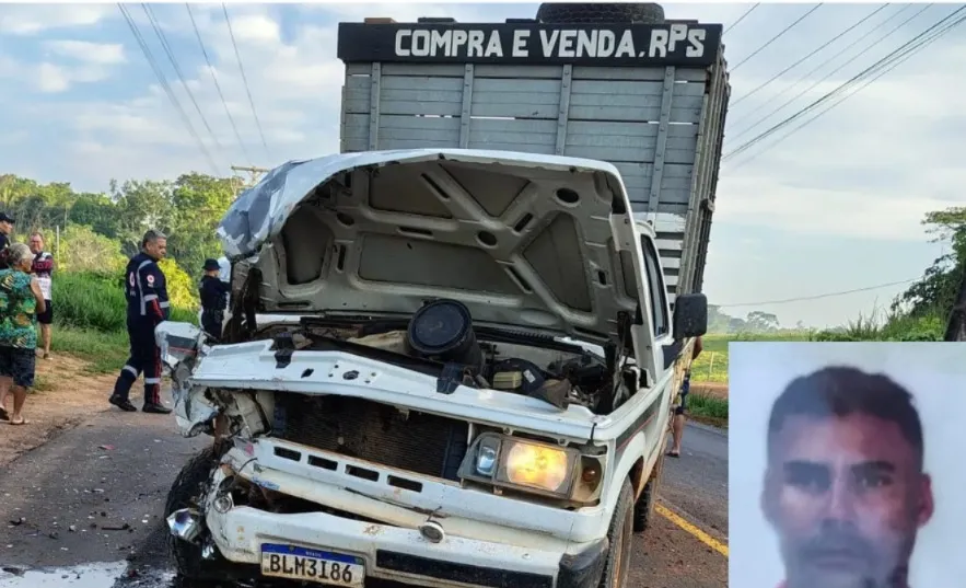 Colisão frontal entre motocicleta e caminhonete deixa um homem morto na rodovia AC-10, em Porto Acre