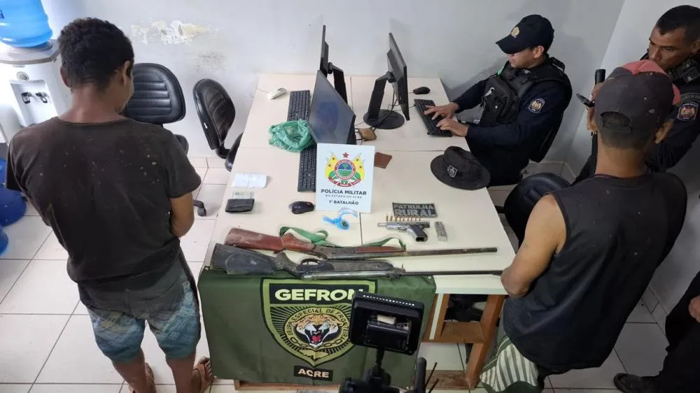 Forças de segurança do Acre capturam dois foragidos de Rondônia acusados de homicídio qualificado