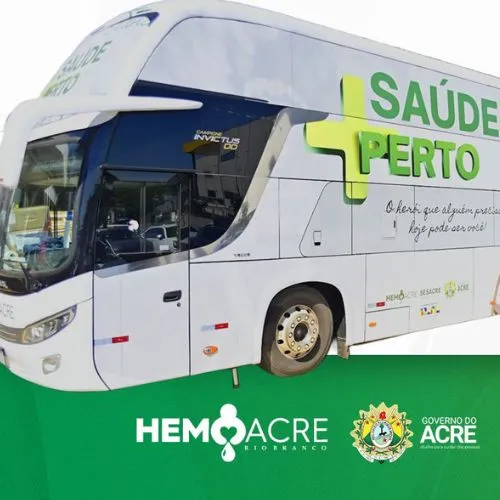 Com atendimento itinerante, Hemoacre realiza campanha de doação de sangue nos dias 14 e 15 de abril em Plácido de Castro 