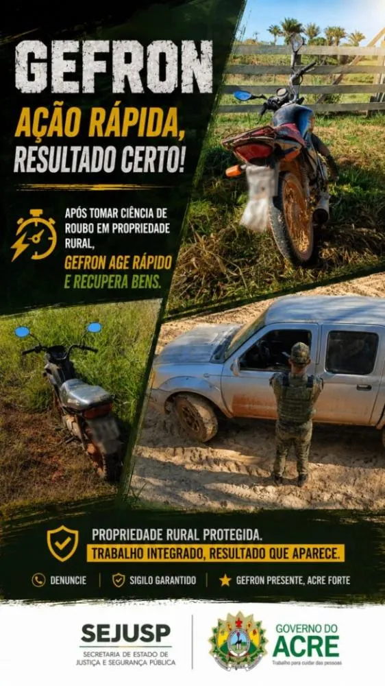 União comunitária e ação rápida do Gefron resultam na prisão de criminosos após assalto em Plácido de Castro