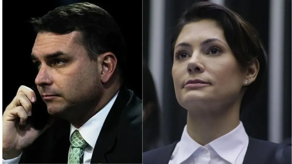 Flávio Bolsonaro e Michelle Bolsonaro • Agência Senado e Paulo Sérgio/Câmara dos Deputados
