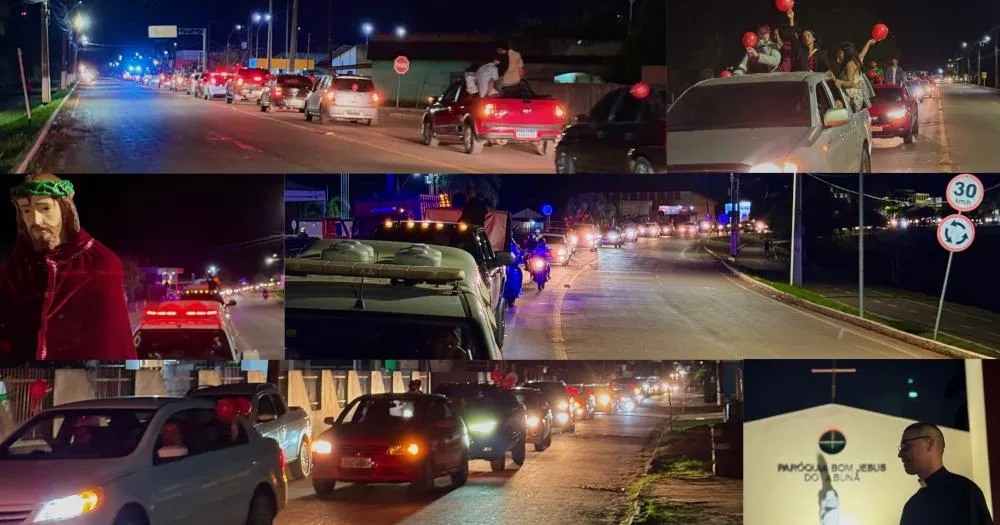 Carreata da 45ª Festa do Bom Jesus do Abunã percorre as principais ruas de Plácido de Castro e reúne fiéis, autoridades e visitantes na abertura oficial das festividades religiosas, encerradas por show do Frei Renan Barros no espaço da Feira do Agronegóci