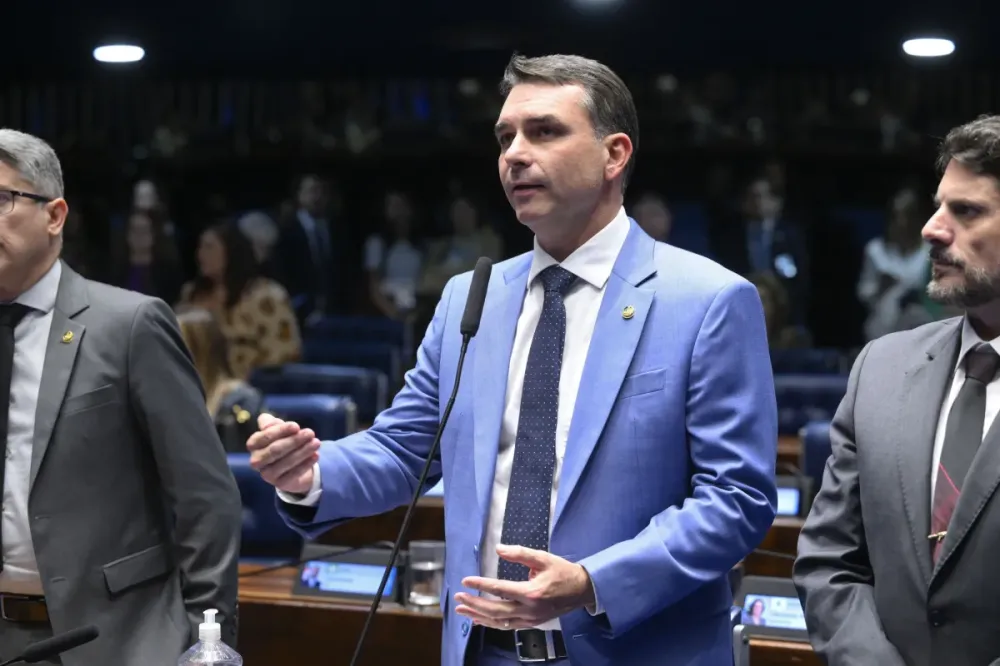 O senador e pré-candidato à Presidência da República pelo PL, Flávio Bolsonaro • Carlos Moura/Agência Senado