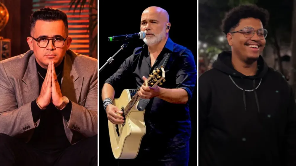 Empresário Bruno Avelar, cantor sertanejo Rick, da dupla Rick e Renner e o videomaker Paulo Soares • Reprodução/Instagram Bruno Avelar/Instagram Rick Sollo/Instagram Paulo Soares