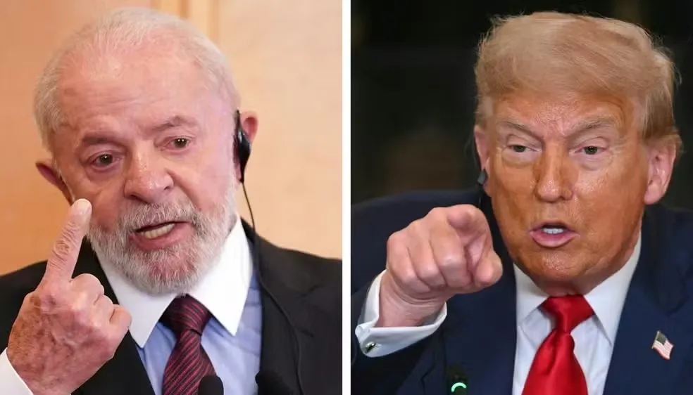 Presidente do Brasil, Luís Inácio Lula da Silva, e o presidente dos EUA, Donald Trump. — Foto: Kazuhiro Nogi e Jim Watson/AFP