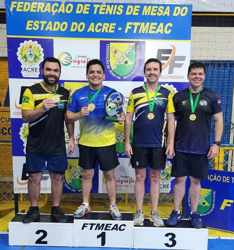 Categorias 40+ e 50+ têm vencedores definidos na 3ª etapa do Acreano de Tênis de Mesa