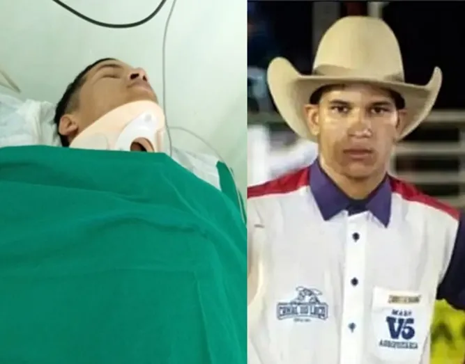 Peão fratura coluna durante rodeio em Acrelândia, perde movimento das pernas e família pede ajuda